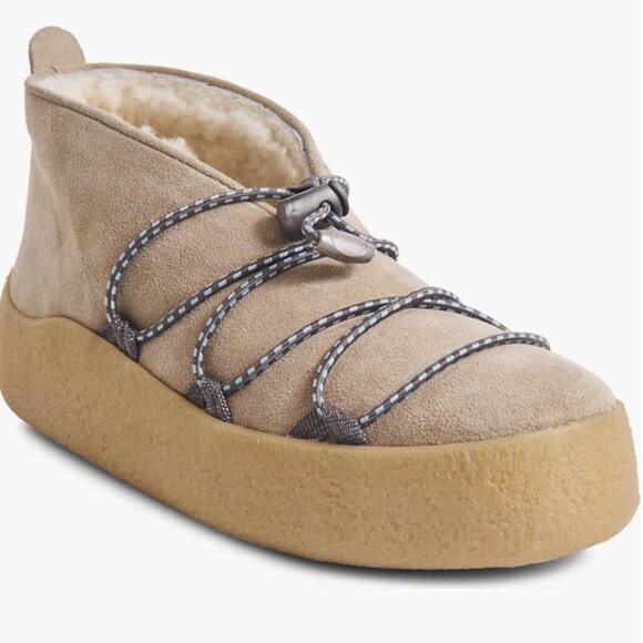 NWT Snowdrop Micro Genuine Shearling Boot Dust Bunny Suede Size 7 $168 - Picture 1 of 5